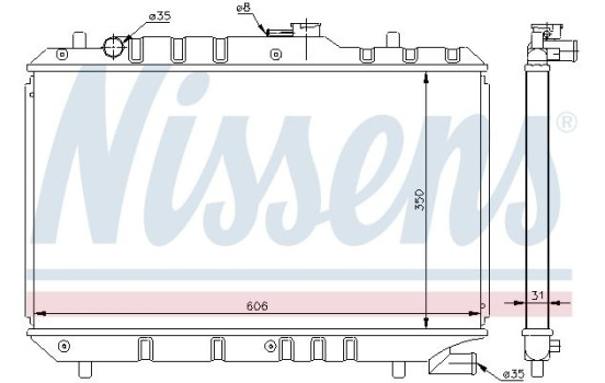 Radiator, engine cooling 64168 Nissens, Image 2