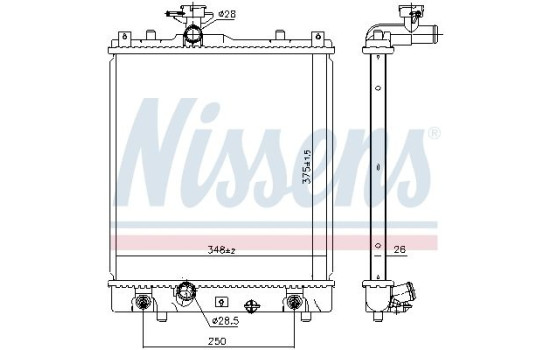 Radiator, engine cooling 641763 Nissens