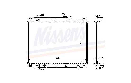 Radiator, engine cooling 64194A Nissens