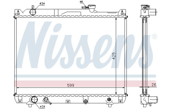 Radiator, engine cooling 64194A Nissens, Image 2