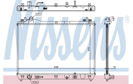 Radiator, engine cooling 64199 Nissens