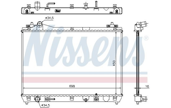Radiator, engine cooling 64199 Nissens, Image 2