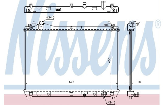 Radiator, engine cooling 64202 Nissens
