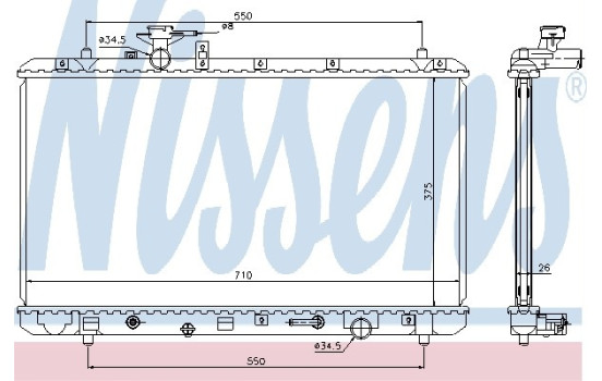 Radiator, engine cooling 64205 Nissens