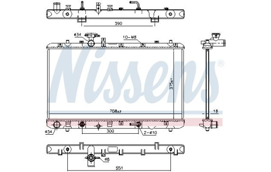 Radiator, engine cooling 64255 Nissens