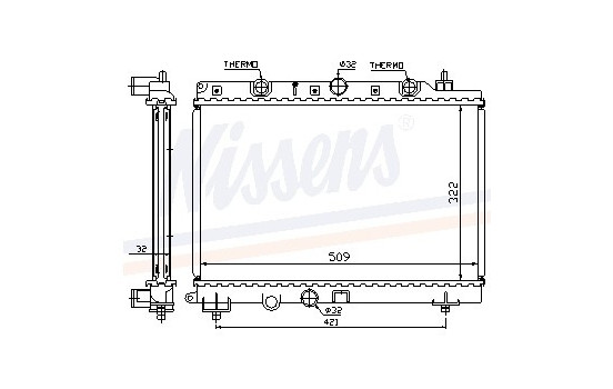 Radiator, engine cooling 64304A Nissens
