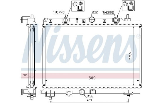 Radiator, engine cooling 64304A Nissens, Image 2