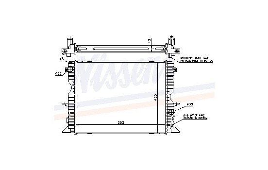 Radiator, engine cooling 64311A Nissens