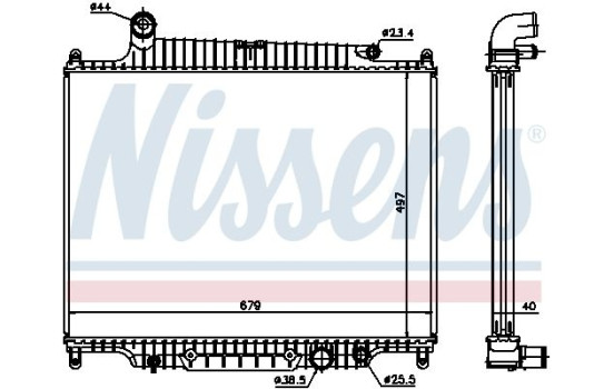 Radiator, engine cooling 643222 Nissens