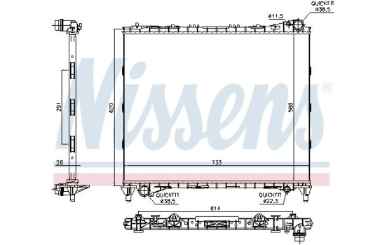 Radiator, engine cooling 64331 Nissens