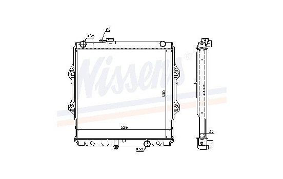 Radiator, engine cooling 64598A Nissens