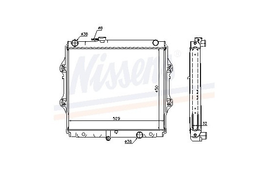 Radiator, engine cooling 64599A Nissens