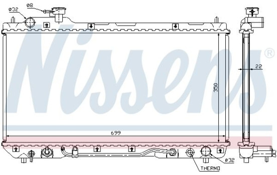 Radiator, engine cooling 64630A Nissens, Image 2