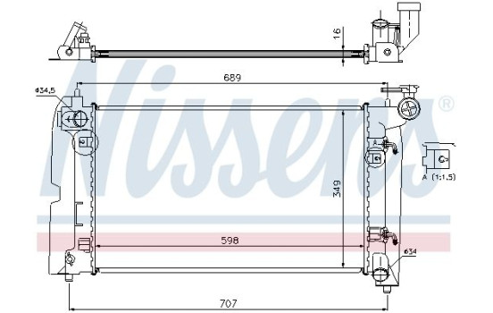 Radiator, engine cooling 646321 Nissens, Image 2