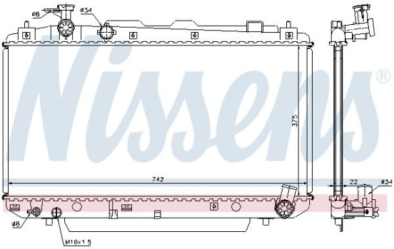 Radiator, engine cooling 64639A Nissens, Image 2