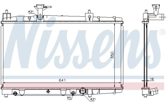 Radiator, engine cooling 64645A Nissens, Image 2