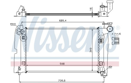 Radiator, engine cooling 64646A Nissens, Image 2