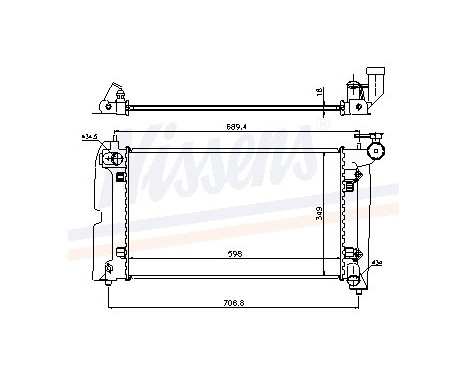 Radiator, engine cooling 64648A Nissens