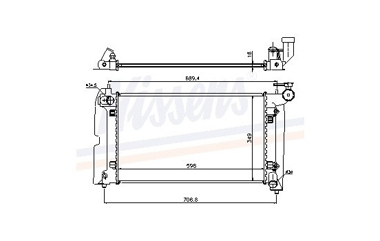Radiator, engine cooling 64648A Nissens