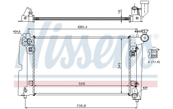 Radiator, engine cooling 64648A Nissens, Image 2
