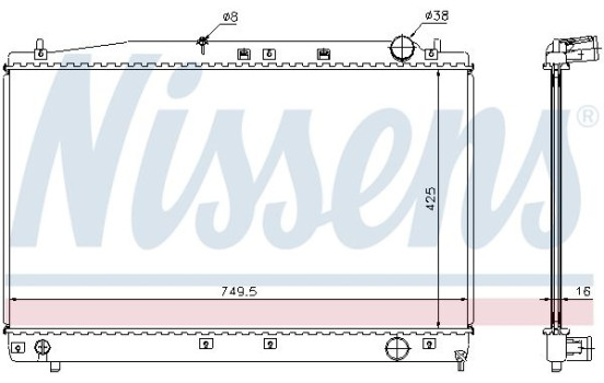 Radiator, engine cooling 64654A Nissens, Image 2