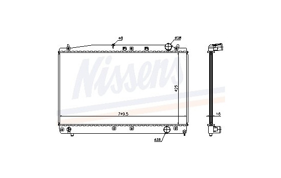 Radiator, engine cooling 64654A Nissens