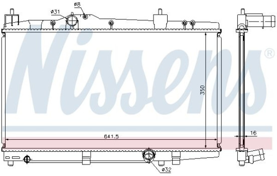 Radiator, engine cooling 64655A Nissens, Image 2