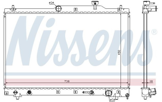 Radiator, engine cooling 64657 Nissens, Image 2