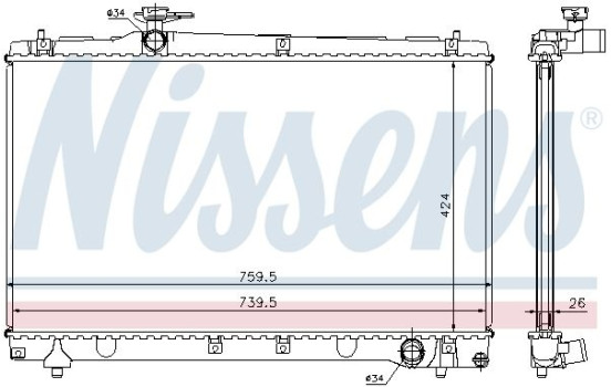 Radiator, engine cooling 64670A Nissens, Image 2
