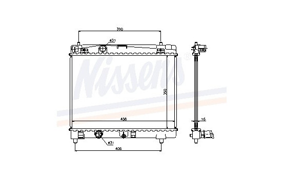 Radiator, engine cooling 64671A Nissens