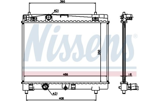 Radiator, engine cooling 64671A Nissens, Image 2