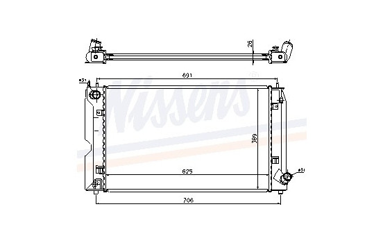 Radiator, engine cooling 64679A Nissens
