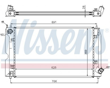 Radiator, engine cooling 64679A Nissens, Image 2
