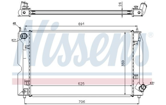 Radiator, engine cooling 64679A Nissens, Image 2