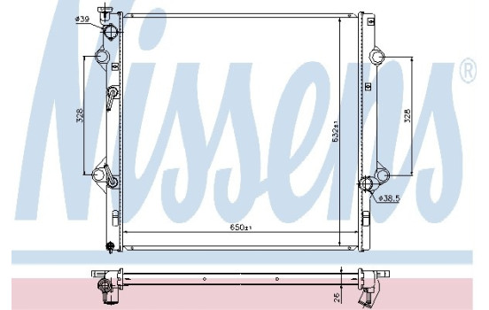 Radiator, engine cooling 646818 Nissens