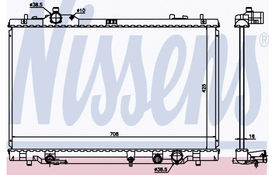 Radiator, engine cooling 646819 Nissens