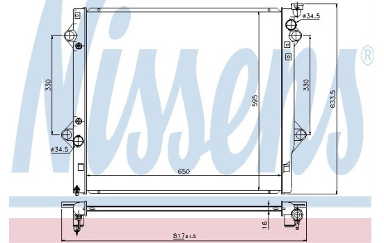 Radiator, engine cooling 646822 Nissens