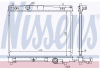 Radiator, engine cooling 646823 Nissens
