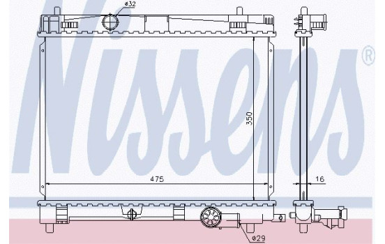 Radiator, engine cooling 646823 Nissens