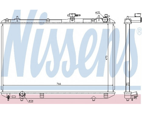 Radiator, engine cooling 646828 Nissens