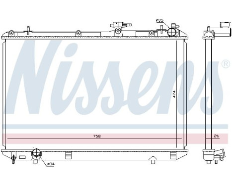 Radiator, engine cooling 646828 Nissens, Image 2