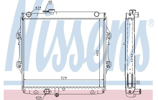 Radiator, engine cooling 64683A Nissens