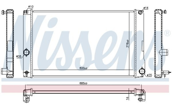 Radiator, engine cooling 646842 Nissens