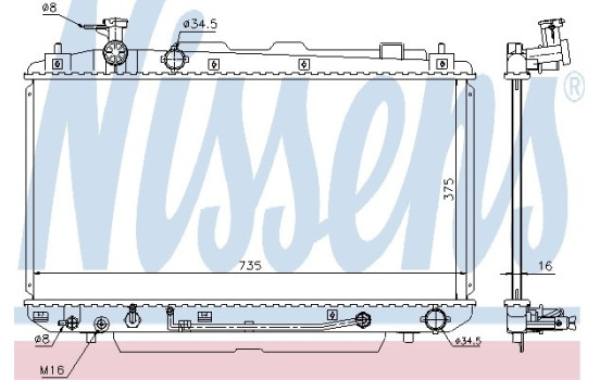 Radiator, engine cooling 646852 Nissens