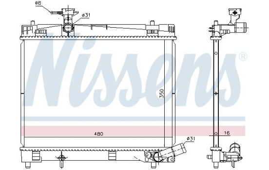 Radiator, engine cooling 646868 Nissens