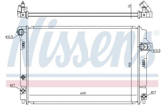 Radiator, engine cooling 646873 Nissens