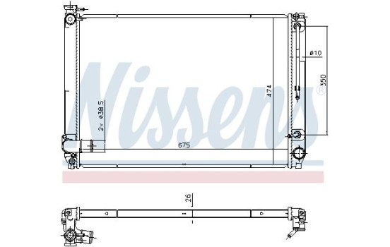 Radiator, engine cooling 646887 Nissens