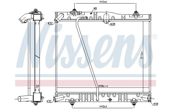 Radiator, engine cooling 646893 Nissens