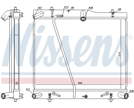 Radiator, engine cooling 646912 Nissens