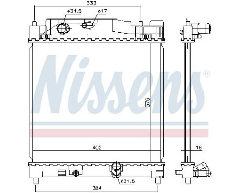 Radiator, engine cooling 646915 Nissens